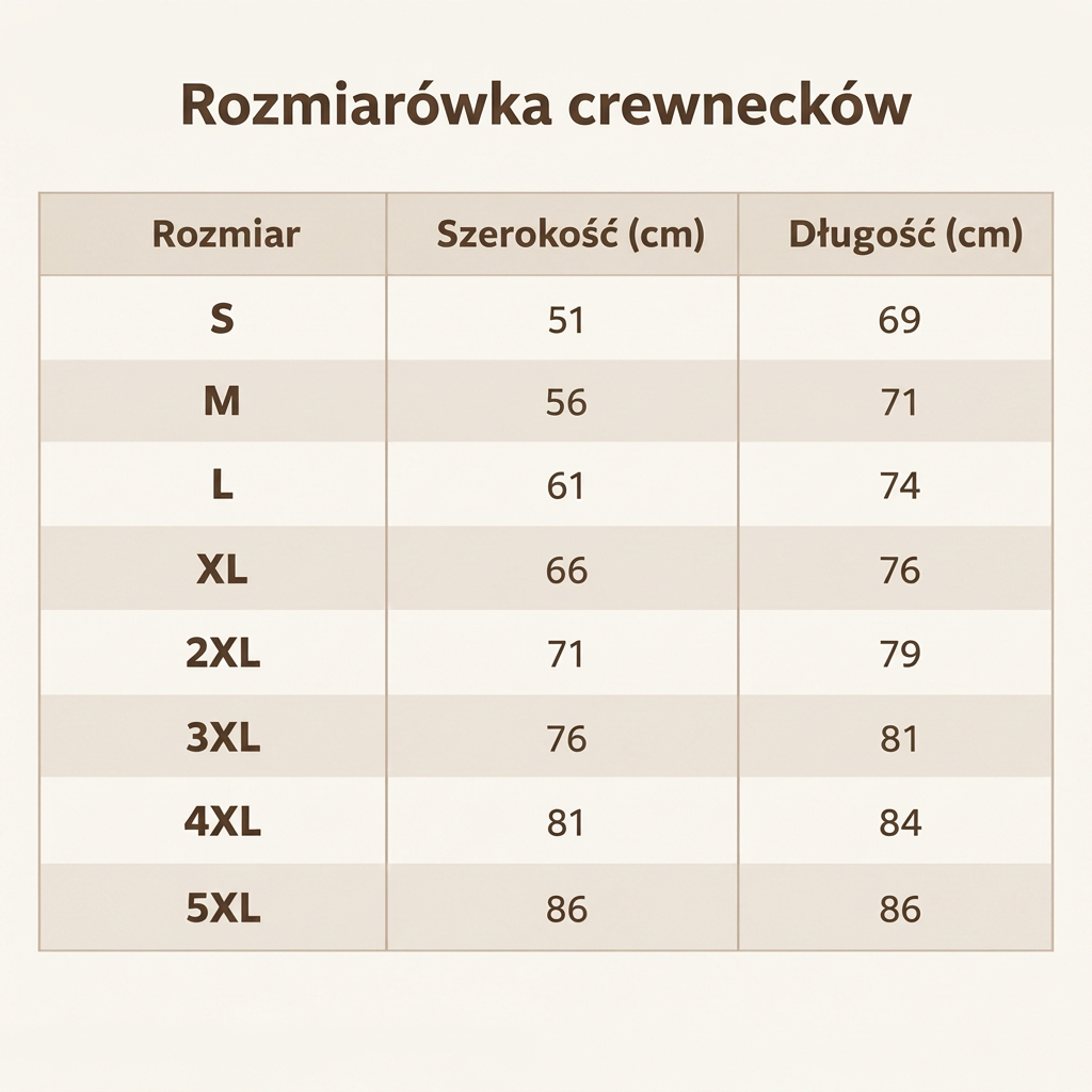 Rozmiarówka crewnecków
